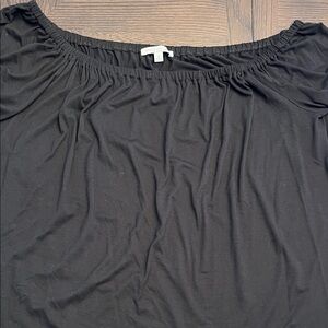 Green Envelope Black Blouse